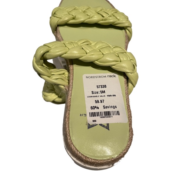 MARC FISHER LTD Jaime Espadrille Slide Sandal Citron Size 5 NWOB - Picture 4 of 6